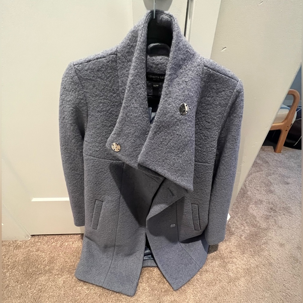 Kenneth Cole NWOT XS Light Blue Pea Coat - Picture 3 of 4